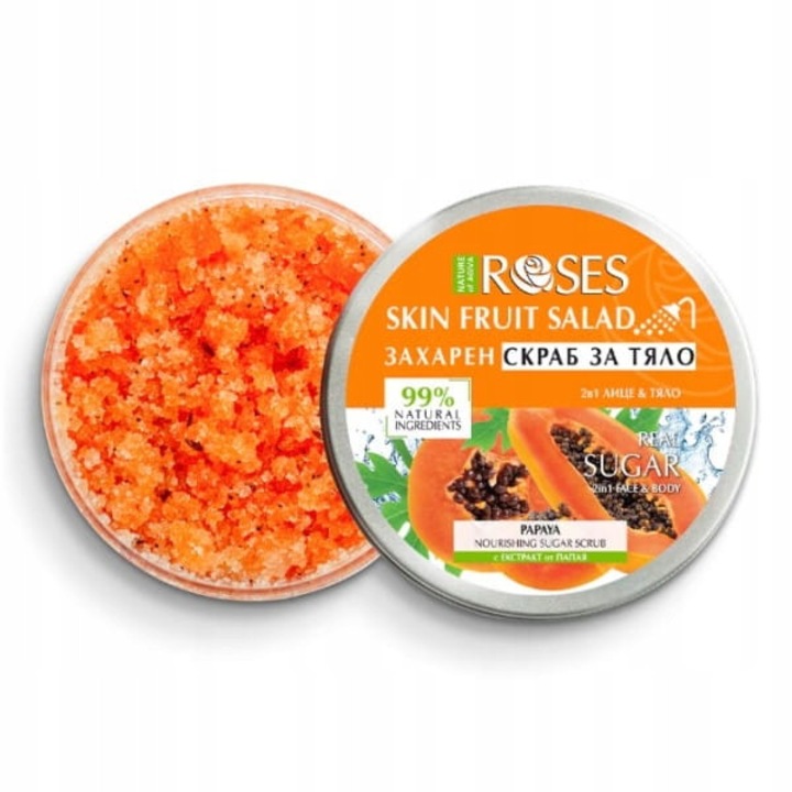 Peeling cu zahar pentru fata si corp - Soczysta Papaja, 200 ML, 2 in 1, ingrijire delicata