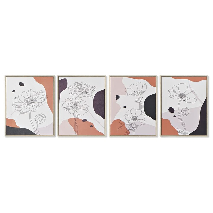 Tablou Abstract Dkd Home Decor (40 X 2, 5 X 50 Cm) (4 Bucati)