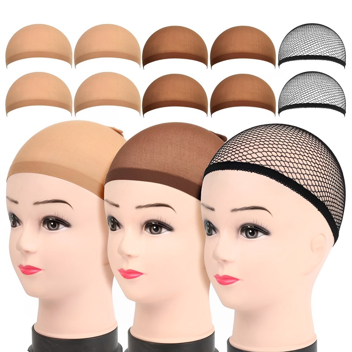 Set 10 capace peruca TREXORA elastic nylon multicolor