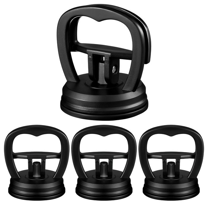 Set 4 bucati kit indreptare tabla, TREXORA, ventuze puternice, rezistente la deformare, 55x65mm, negru