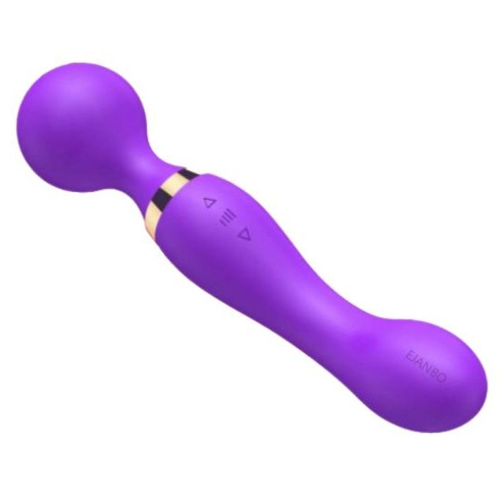 Vibrator EJANBO VibeControl pentru stimulare G-Spot si clitoridiana, 20 moduri de vibratie, 22x5.4cm, mov, rezistent la apa