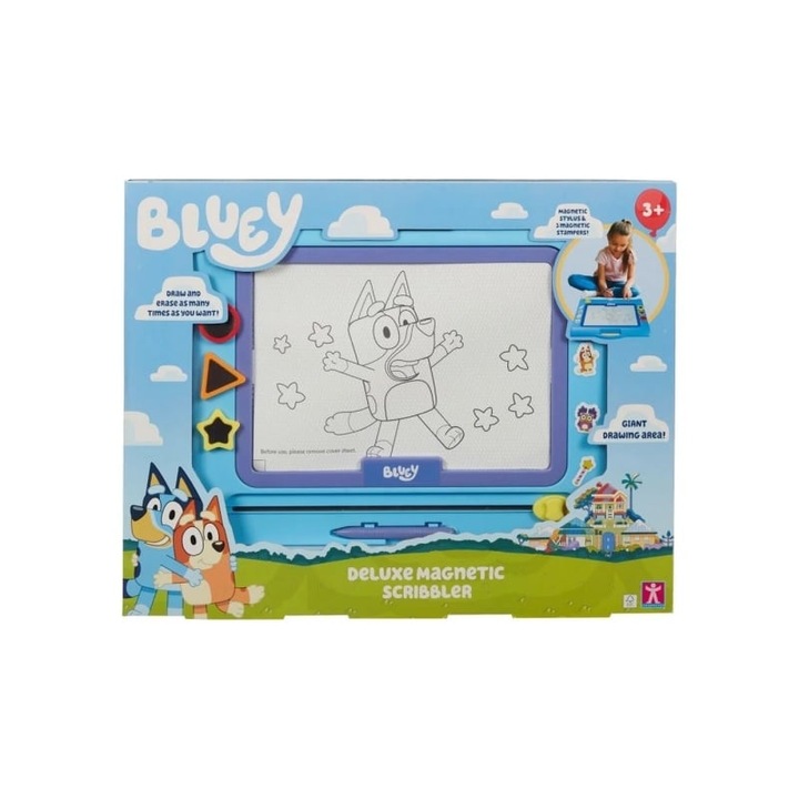 Tabla de scris si stergere, Giochi Preziosi, 3 ani+, 3 stampile, 37x33x3cm