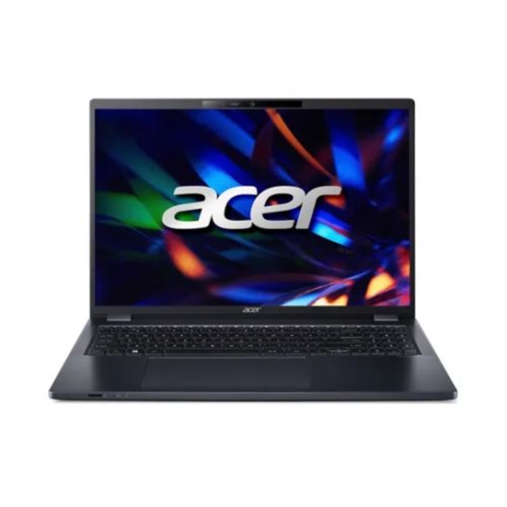 Laptop Acer TravelMate P4 cu procesor Intel® Core i7-1355U up to 5.0 GHz, 16 inch Full HD 1920 x 1200, 16GB DDR4 RAM, 512GB SSD, Intel Iris Xe Graphics, Windows 11 Pro, Negru