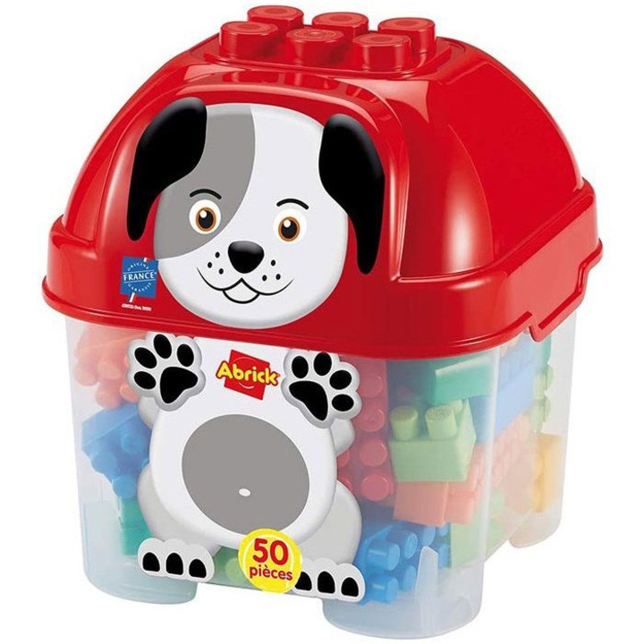 Set cuburi de constructie Ecoiffier, Abrick, Catelus, 50 piese