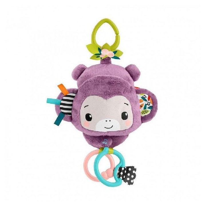 Интерактивна играчка за бебета, Fisher Price, Лилава маймуна