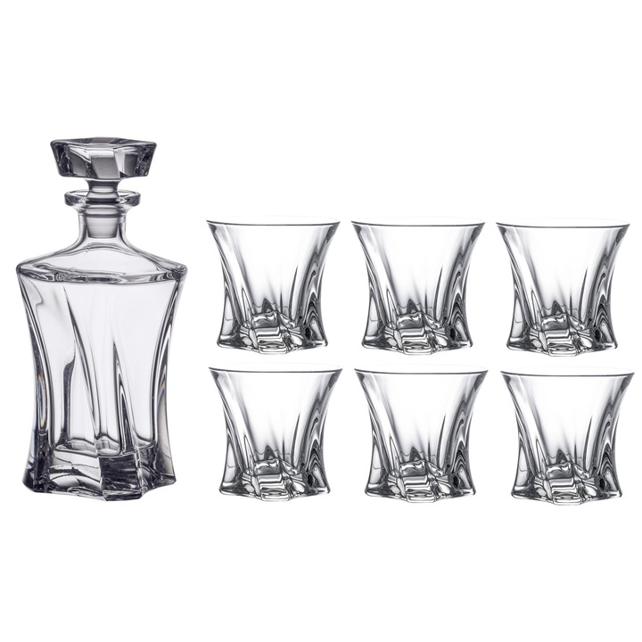 Set 7 piese whisky Cooper, Cristal Bohemia