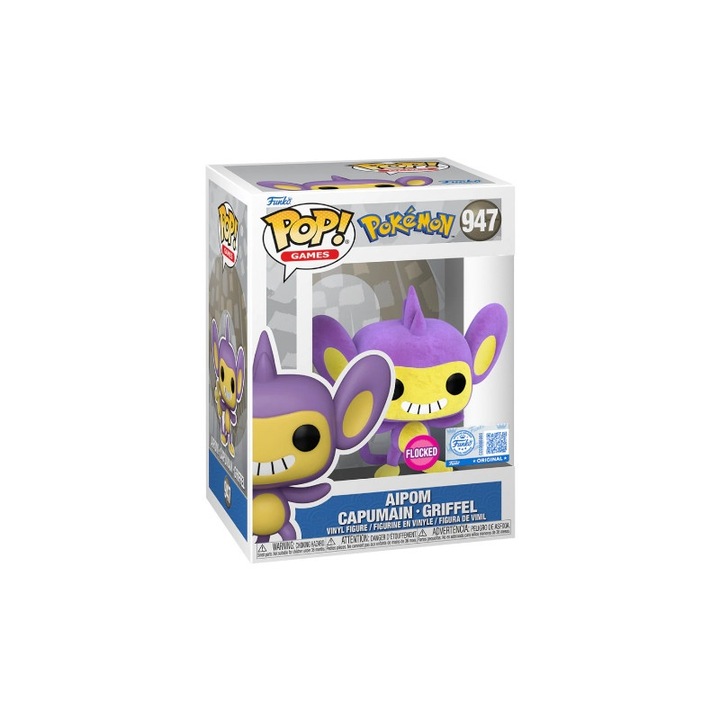 Figurina Funko Pop! Games: Pokemon - Aipom (Flocked), editie speciala, 947