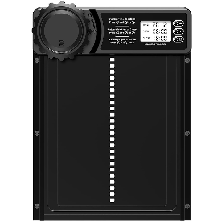 OEM Automata csirkeajtó alumínium elemmel, IPX6 vízálló elektromos csirkeajtó nagy kijelzővel, időzítő, kézi, automata csirkeajtó, intelligens csipeszgátló védelem