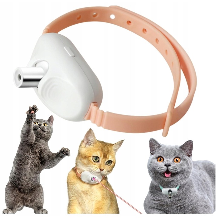 Jucarie interactiva cu LED pentru pisici, plastic, cu functie de dresaj, alimentata prin USB, jucarie electronica, pentru caini si pisici, multicolora, setul include: 1 bucata