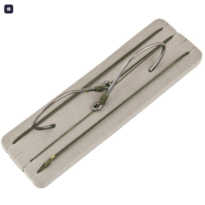 Harcsa horgász szerelék, két horog 6/0-s, textilfonalból