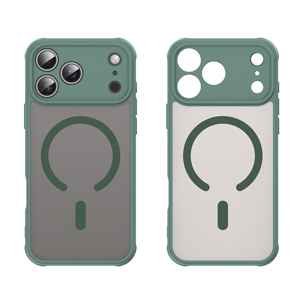 Husa pentru iPhone 17 Pro Max cu protectie pentru lentile si MagSafe EasyCharge, Ghost Series Anti-ingalbenire, frosted - verde