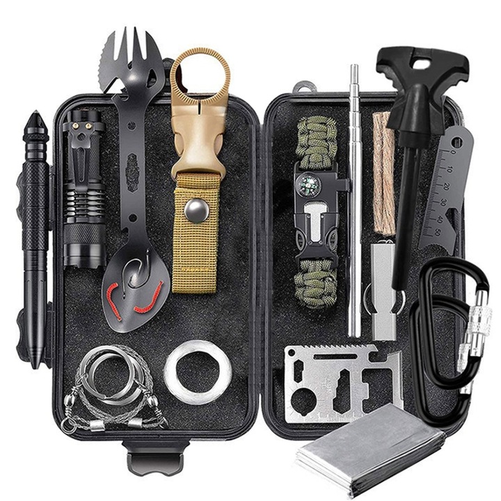 Trusa de prim ajutor SOS pentru calatorii in aer liber, camping, drumetii, urgenta, supravietuire, re