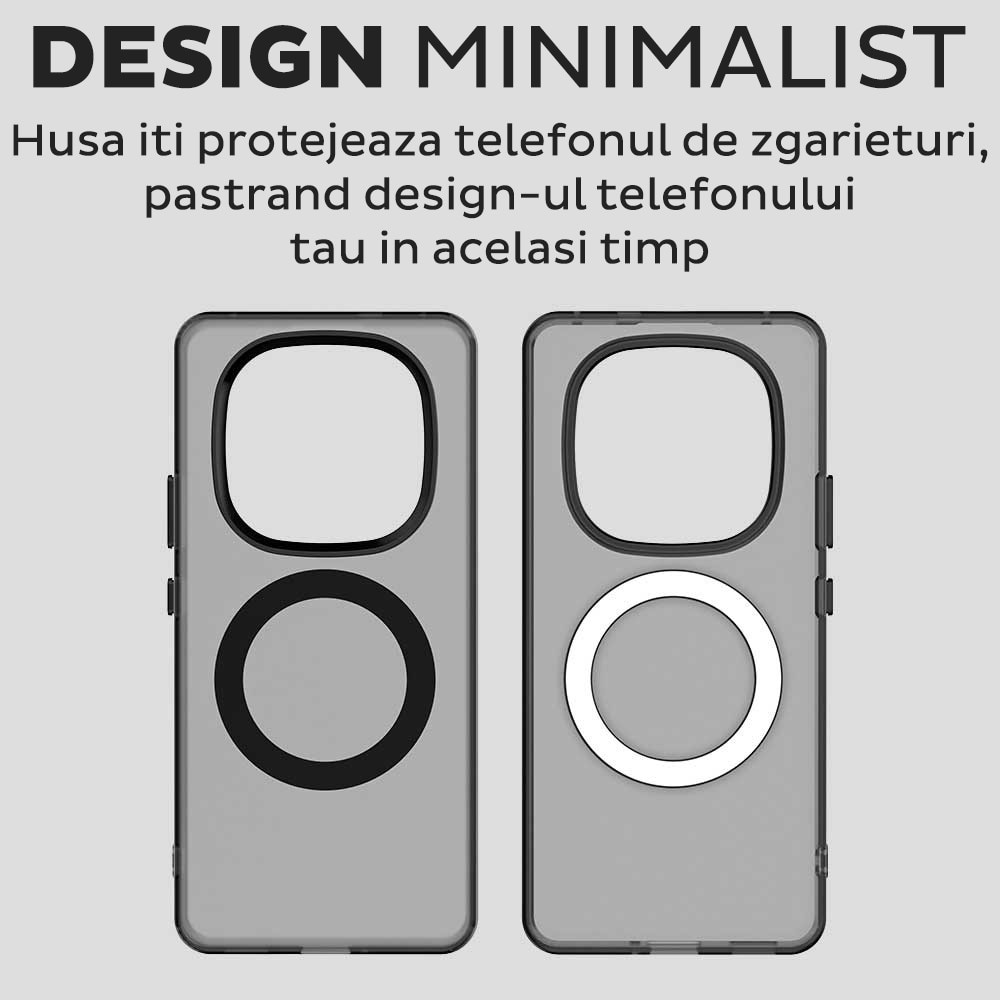 Husa pentru Xiaomi Redmi Note 14 Pro Plus 5G DaDen® CandyCase MagSafe, Antisoc, Incarcare wireless, Butoane protejate, Negru