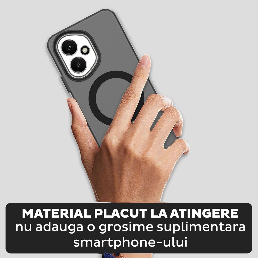Husa pentru Honor 400 DaDen® CandyCase MagSafe, Antisoc, Incarcare wireless, Butoane protejate, Negru