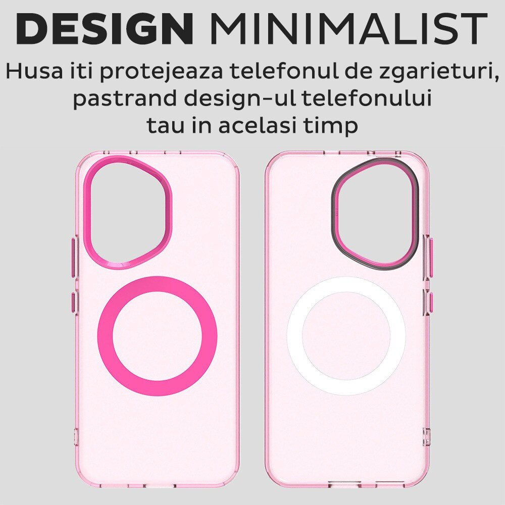 Husa pentru Honor 400 DaDen® CandyCase MagSafe, Antisoc, Incarcare wireless, Butoane protejate, Roz