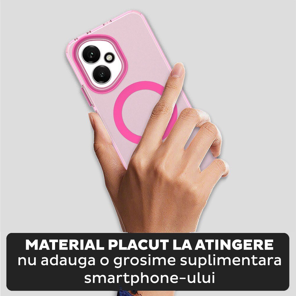 Husa pentru Honor 400 DaDen® CandyCase MagSafe, Antisoc, Incarcare wireless, Butoane protejate, Roz