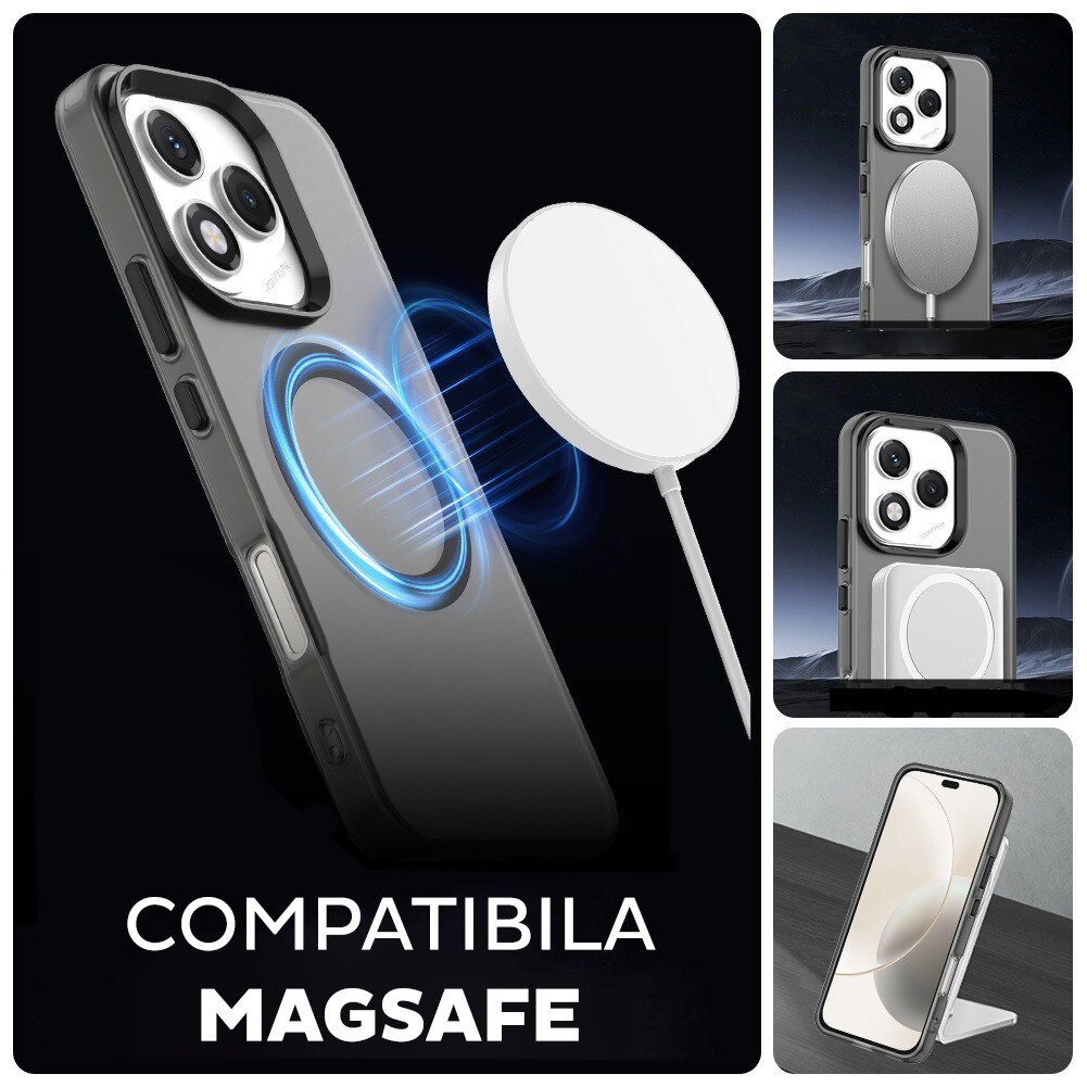 Husa pentru Honor 400 Lite DaDen® CandyCase MagSafe, Antisoc, Incarcare wireless, Butoane protejate, Negru