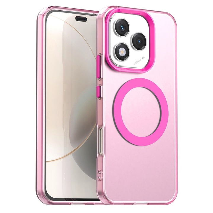 Husa pentru Honor 400 Lite DaDen® CandyCase MagSafe, Antisoc, Incarcare wireless, Butoane protejate, Roz