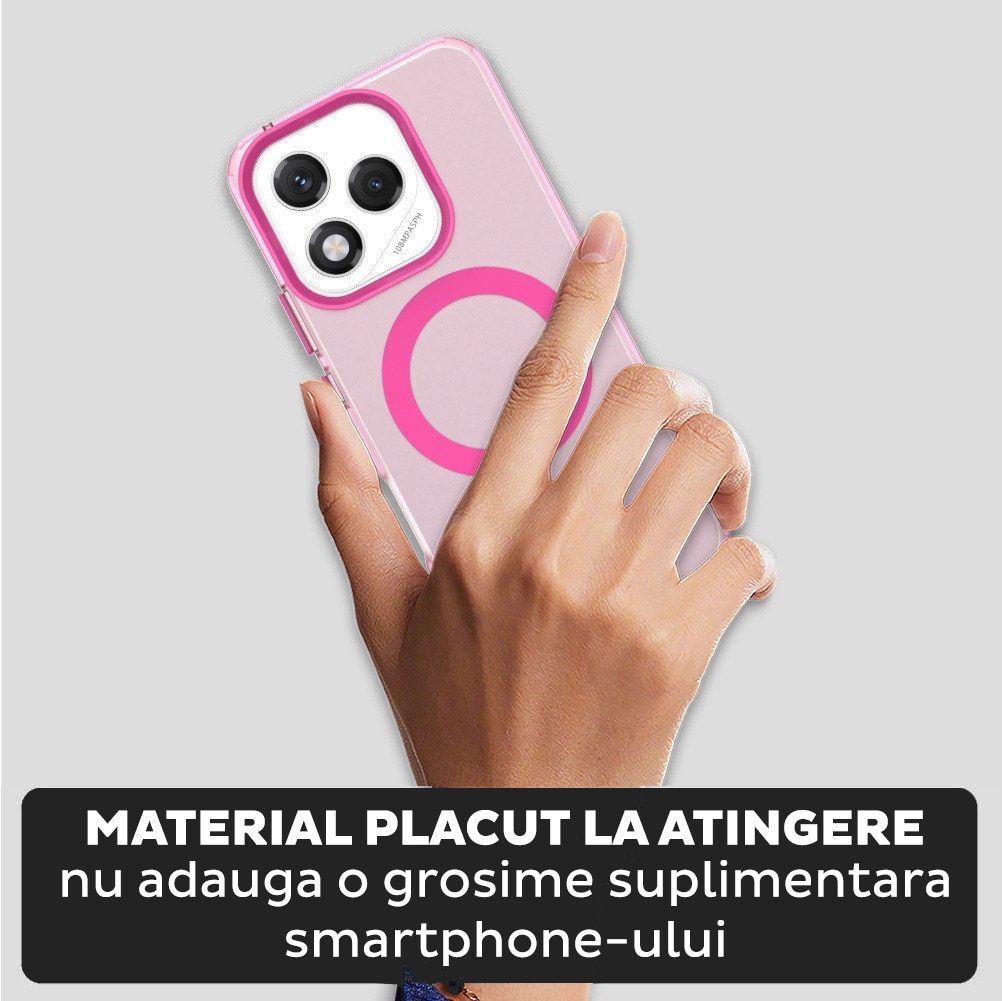 Husa pentru Honor 400 Lite DaDen® CandyCase MagSafe, Antisoc, Incarcare wireless, Butoane protejate, Roz