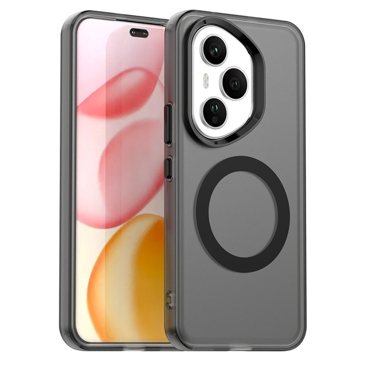 Husa pentru Honor 400 Pro DaDen® CandyCase MagSafe, Antisoc, Incarcare wireless, Butoane protejate, Negru