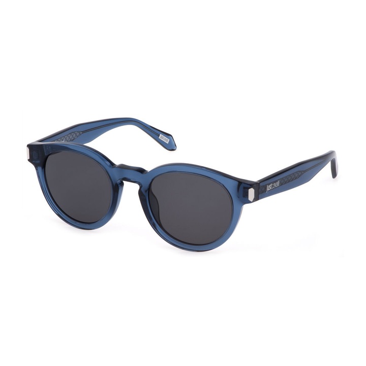 Ochelari de Soare Barbati Just Cavalli SJC025500U11, Lentile Policarbonat Gri Ø 50 mm, Cadru Albastru Acetat, Protectie UV400