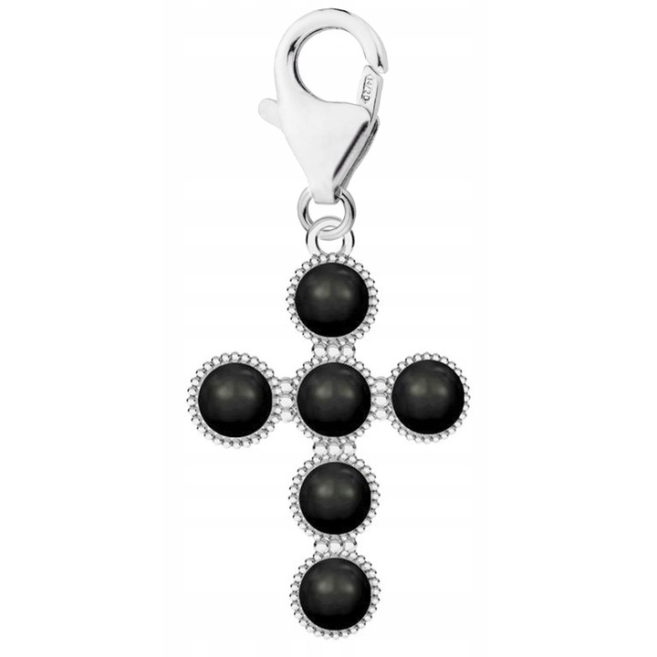 Talisman Din Argint 925, Larezo, Material Argint, Titlu 925, Cruce Cu Perla, Ambalaj Elegant Inclus, Un Cadou Unic, Argintiu