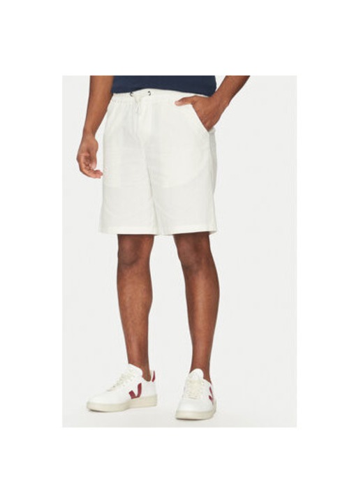 Ferfi kevert anyagu rovidnadrag, 20718409, len/pamut, feher, Fehér