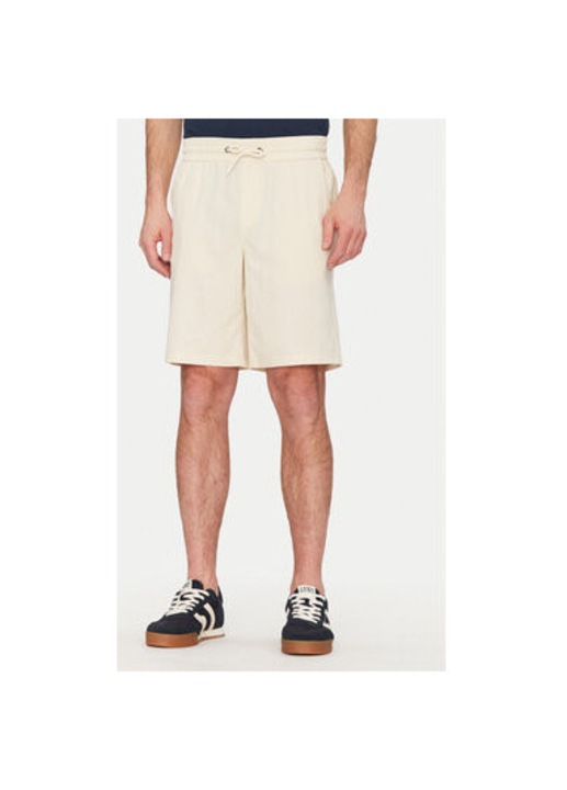 Ferfi rovidnadrag, keverek anyag, 20718409, len/pamut, bezs, Bézs