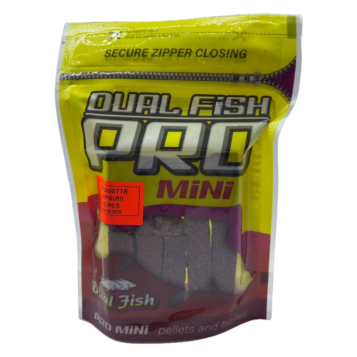 Napraforgó brikett horgászcsali, téglalap alakú, EPER ízű, 10 darab/csomag, Dual Fish