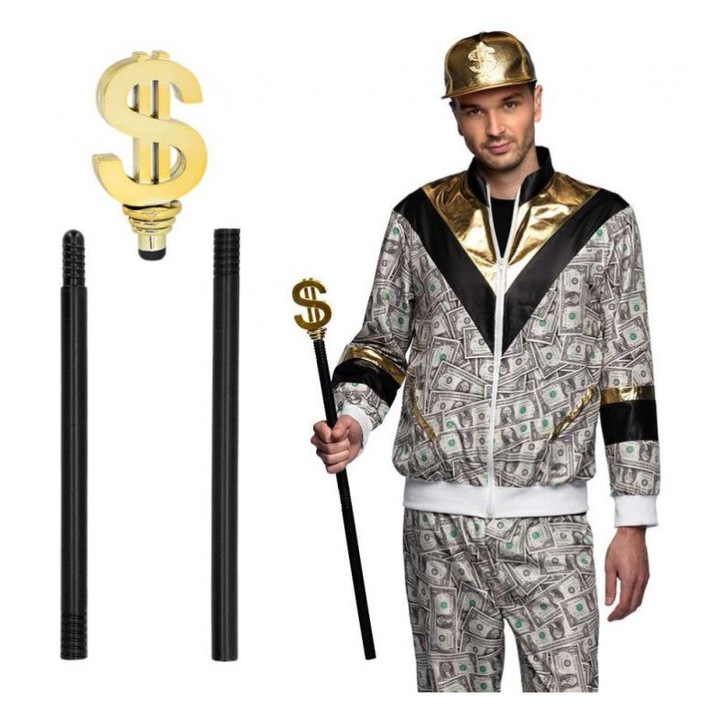 Pimp Stick Dollárjellel, 3 Darab, 76 cm