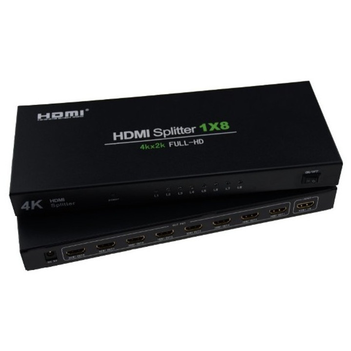 Splitter HDMI 1x intrare, 8x iesiri Full HD