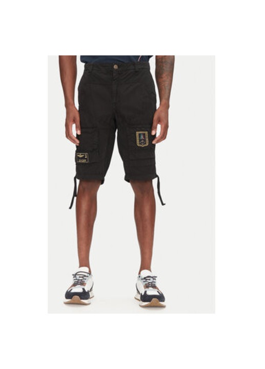 Aeronautica Militare ferfi rovidnadrag, 251BE041CT1122, pamut, khaki, Fekete