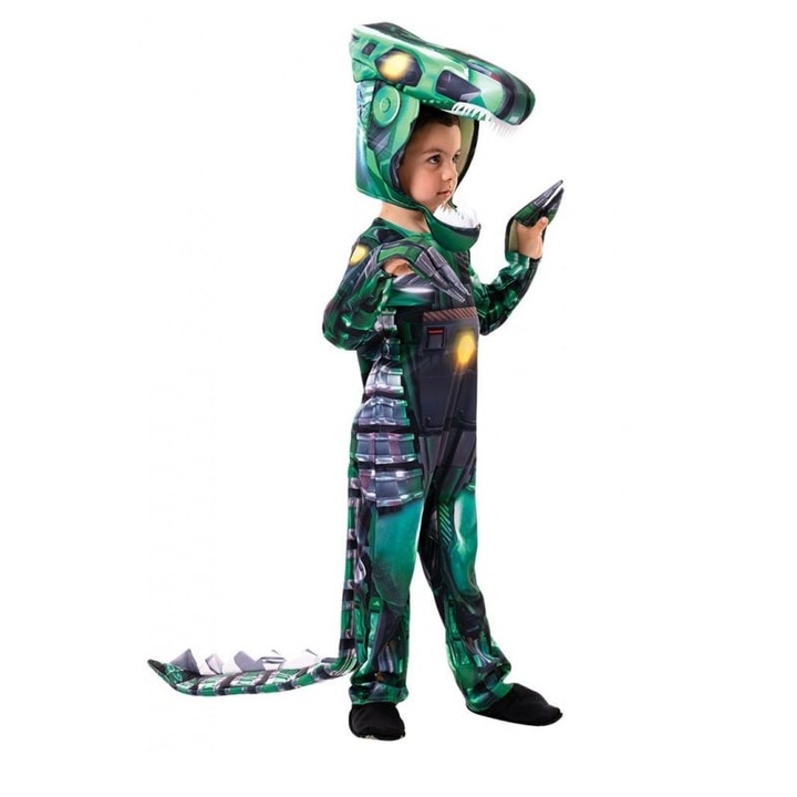 Costum Apokriatike Dino Robot Fun Fashion, multicolor, set masca si haine, 4-6 ani