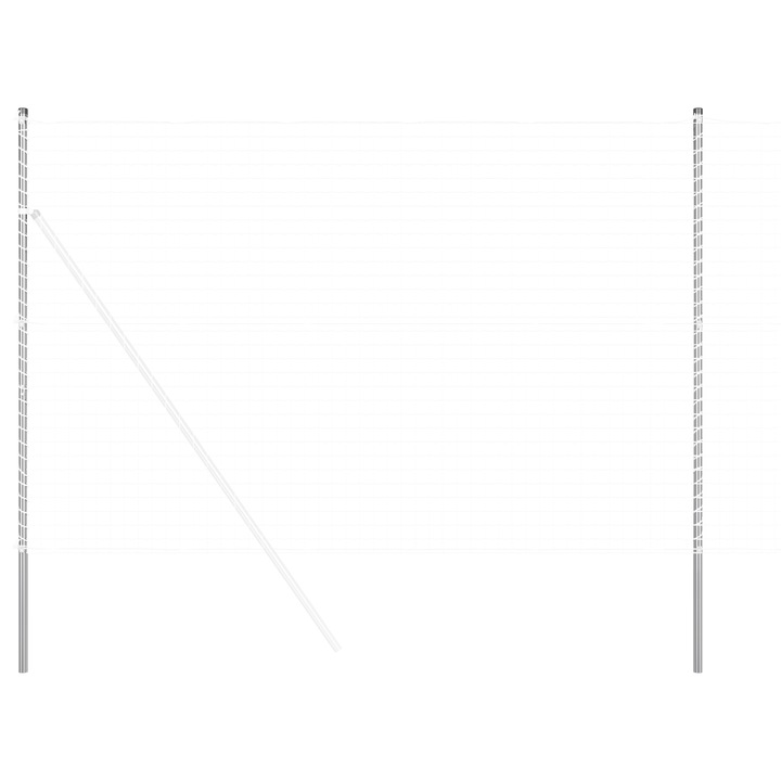 Set Stalpi de Gard vidaXL, 2 pcs, Argintiu, 200 cm, Otel galvanizat, 2.7 kg