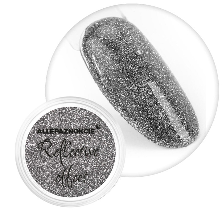 Pudra pentru unghii Reflective Effect Allepaznokcie 1 g Nr 2, efect multidimensional, 3 ml