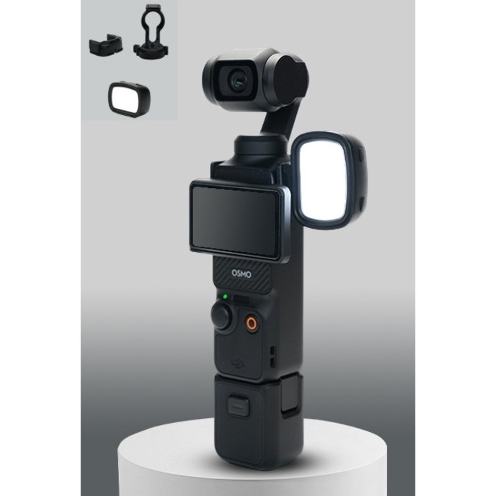 Лампа LED магнитна LYCENXI, регулируема, черна, 15x3x2см, за DJI Osmo Pocket 3