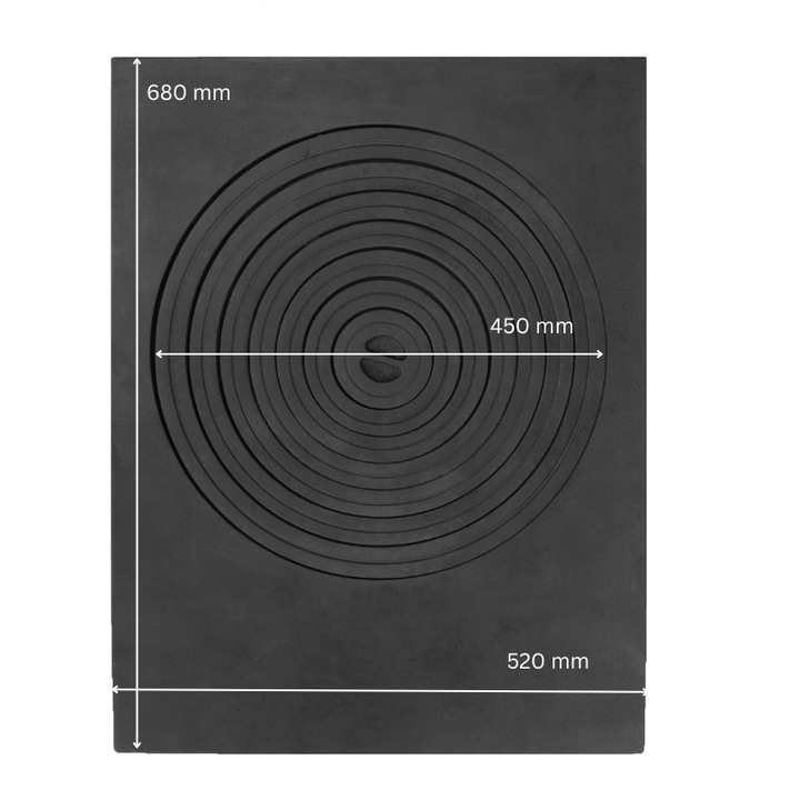 Plita din fonta cu un ochi 680x520 mm, grosime 20 mm