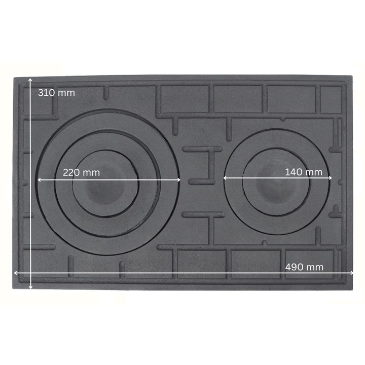 PLITA DIN FONTA CU DOUA OCHIURI 490 x 310 mm