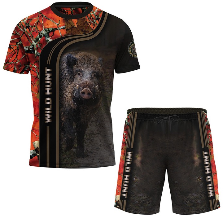 Set de pantaloni scurti si tricou mistret 35.06, 2 piese, multicolor