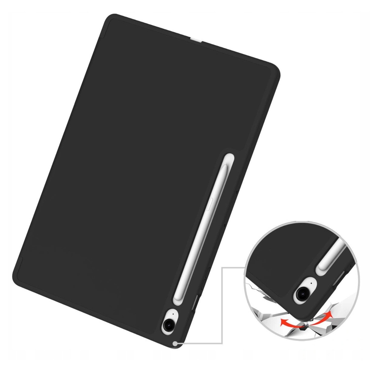Husa Samsung Galaxy Tab S10 FE Plus 13.1" – Suport Stylus, Activare Automata, Functie de Suport, Inchidere Magnetica, Piele Ecologica + Policarbonat, Finisaj Microfibra, Design Subtire