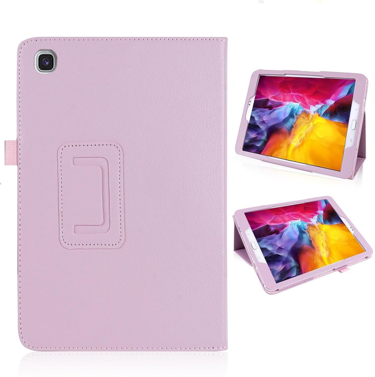 Husa roz pentru Samsung Galaxy Tab A9 Plus 11'', piele ecologica si policarbonat, suport ajustabil 15°/60°, inchidere magnetica, design subtire