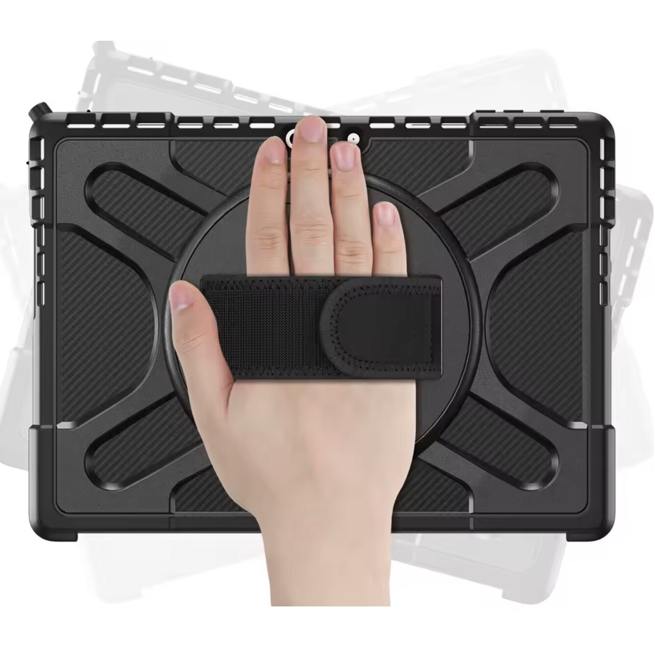 Carcasa Blindata pentru Microsoft Surface Go / Go 2 / Go 3 / Go 4 10.5" – 3 Straturi, Suport Integrat, Maner Rotativ, Protectie Ecran, Rezistenta la Zgarieturi, Praf si Umezeala