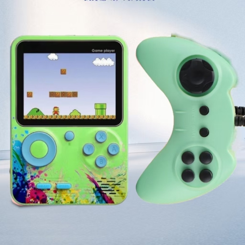 Consola Portabila, ecran LCD, mai mult de 500 de jocuri, joc dublu, conexiune TV de sprijin, verde