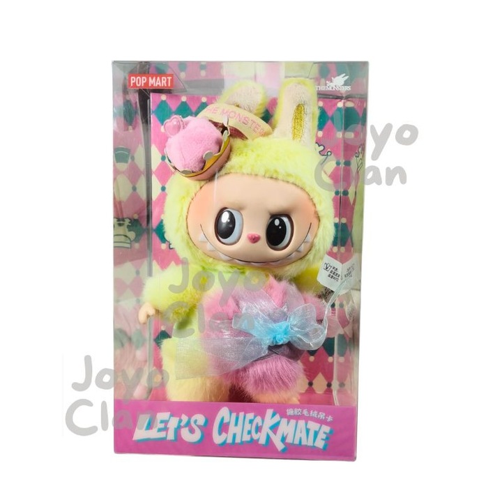 Figurina JoyoClan, The Monsters, iepuras auriu-verde, coroana cu cristale roz, 17cm