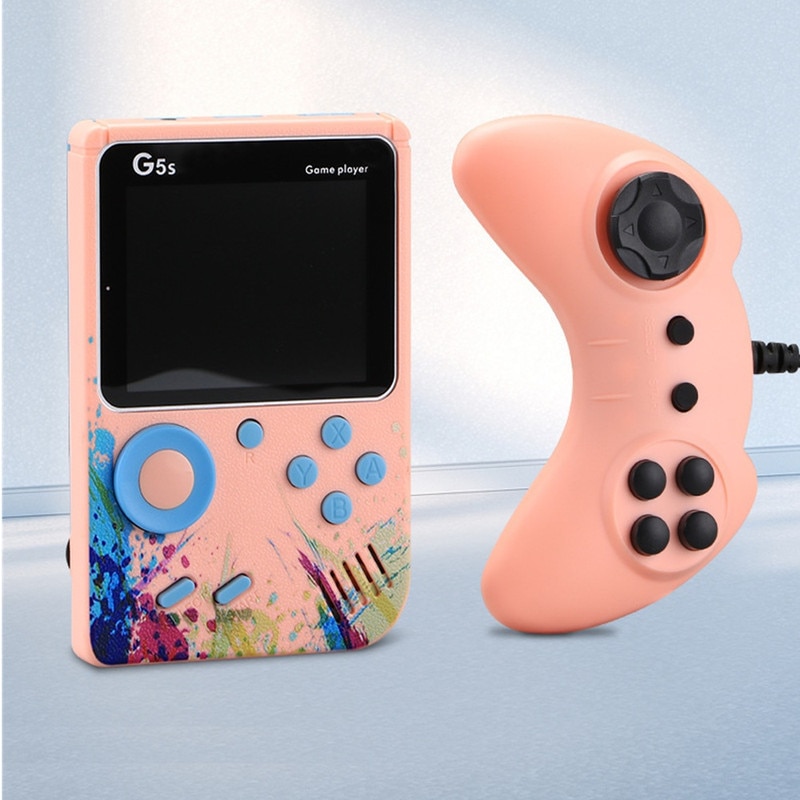Consola Portabila, ecran LCD, mai mult de 500 de jocuri, joc dublu, conexiune TV de sprijin, roz