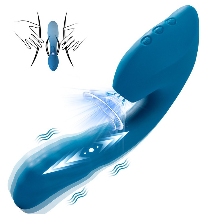 Вибратор QUZAR 3В1, многофункционален, силиконов, 14.5x3.5см