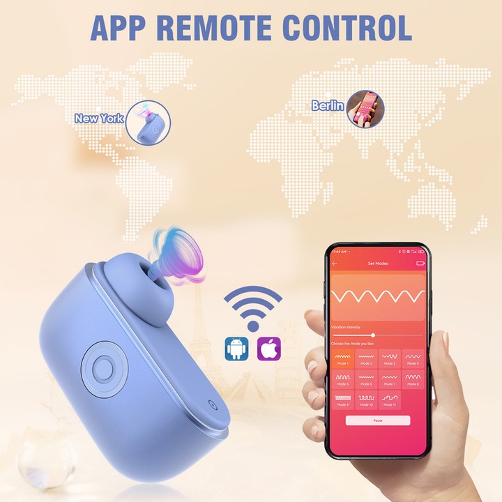 MOMONII felnőtt vibrátor, szopással, APP vezérléssel, 5x5cm, csikló stimulációra, pároknak