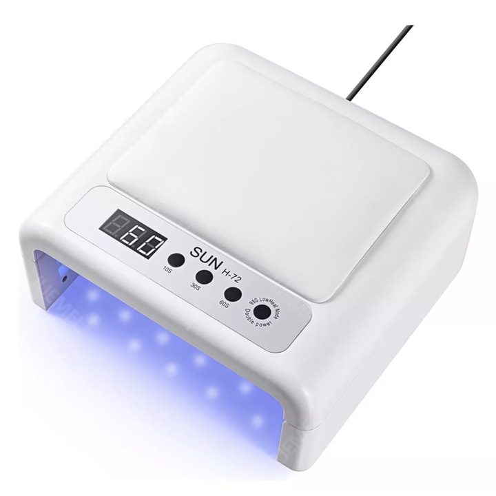 AOVO SUN H72 Professzionális 320W UV LED Körömlámpa – 72 LED, Összecsukható Design, 4 Időzítő (10s/30s/60s/99s), Mozgásérzékelő, Szalon és Otthoni Használatra, Fehér