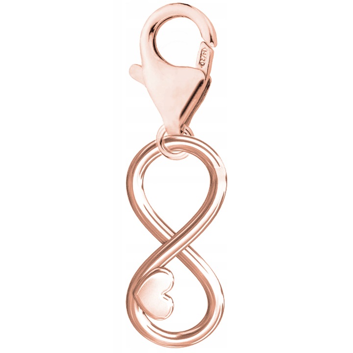 Talisman Din Argint 925, Larezo, Material Argint, Proba 925, Acoperire Roz 750, Simbolul Infinitului, Ambalaj Elegant Inclus, Roz
