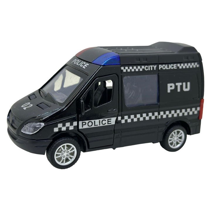 Mercedes Sprinter fekete rendőrautó replika modell PTU típus - 1:32 méretarány
